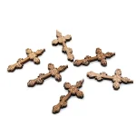 Pure Handmade Wooden Crucifix Cross Pendant Catholic Small Praying Hand Holding Cross Charm for DIY Necklace - Image 2