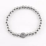 Mecrt Religious Catholic Saint Benedict Bracelet Stain Steel Beads with Stainless Steel Beads Elastic Bracelet - Image 3