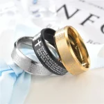 Religious Stainless Steel Jesus Ring with Rosary Inlay 18K Gold Plated 316L Material Catholic Rosary Ring - Image 5