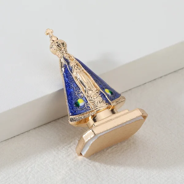 Mecrt Religious Ornament Desktop Decoration Gold Plated Nossa Senhora Aparecida Pin Our Lady Aparecida Nossa Senhora Apa
