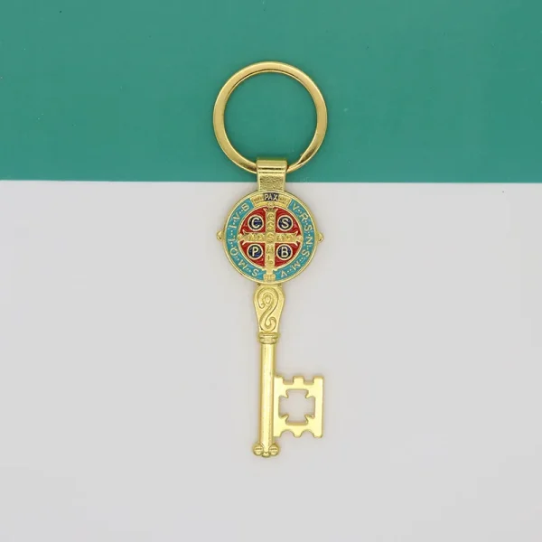 Catholic Saint Benedict Medal Keychain Medals Key Religious Key Holder Exorcism Christian Sacramental Medal Jewelry