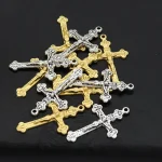 Retro Crucifix Electroplated Vatican Rosary Religious DIY Jesus Cross Component Pendant Hanging VATICANO Accessories Part - Image 4