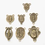 High Quality Many Design Antique Cooper Medal Blessed Mary Rosary Centerpiece