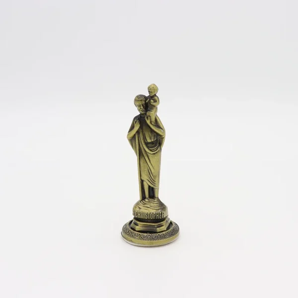 Catholic Statue Beckoning Ancient Green 3D Gold Metal Jewelry Ornaments Home Car Desktop Decorations Crafts Cross Figuri