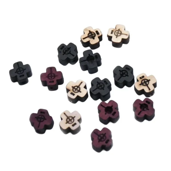Religious Cross Wood Accessory DIY Wooden Bracelet Accessories with Straight Hole Prayer Beads Main Material Alloy Jewel