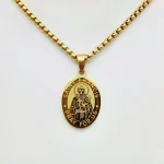 Mecrt Stainless Steel Saint Christopher & Virgin Mary Pendant Necklace Religious Cross Catholic Jewelry Pendant Gift - Image 2