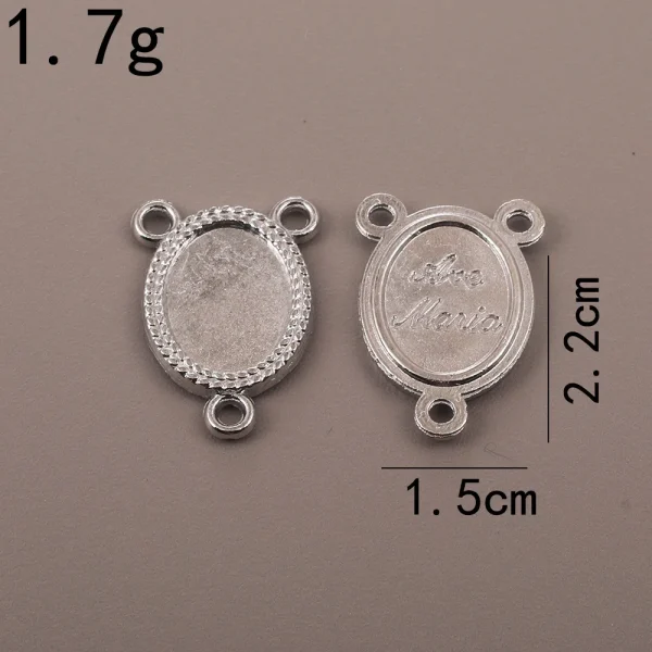 Catholic rosary accessories, oval three-hole pendant, vintage metal jewelry center connector wholesale
