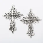 Jewelry Making Charms 63*42.5*4mm Religious Hollow Cross Retro Metal Zinc Alloy Jewelry Fashion Pendant Pendant Making - Image 3