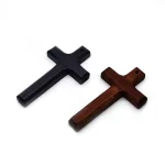 5*8.6cm Black Brown Wooden Cross Intercession Wood Cross Wooden Cross Charm With Hole - Image 4