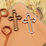 Christian Cross Catholic Hollow Three-dimensional Alloy Pendant 38*22MM Cross Pendant DIY Jewelry Necklace Accessories