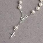 Religious Rosary Bracelet Pearl Cross Blessing Catholic Gifts Communion Confirmation First Holy Communion Jewelry Faith Bracelet - Image 5