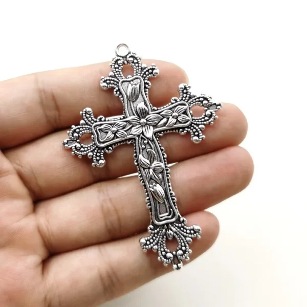 Religious Alloy Big Cross Pendant for Jewelry Making Customized Charms