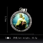 Zinc Alloy Catholic Saint Charm Pendant for Religious Round Jesus Angel Madonna Pendant - Image 2