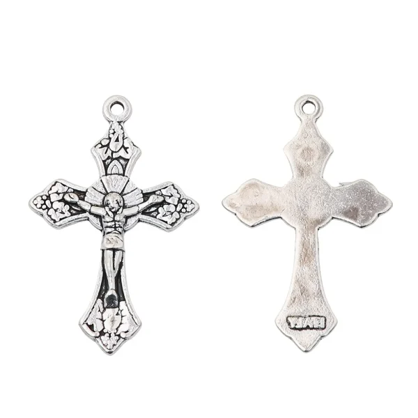 Mecrt Catholic Cross Pendant Zinc Alloy Colorful Jesus DIY Jewelry Accessories
