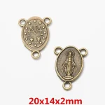 High Quality Many Design Antique Cooper Medal Blessed Mary Rosary Centerpiece - Image 5