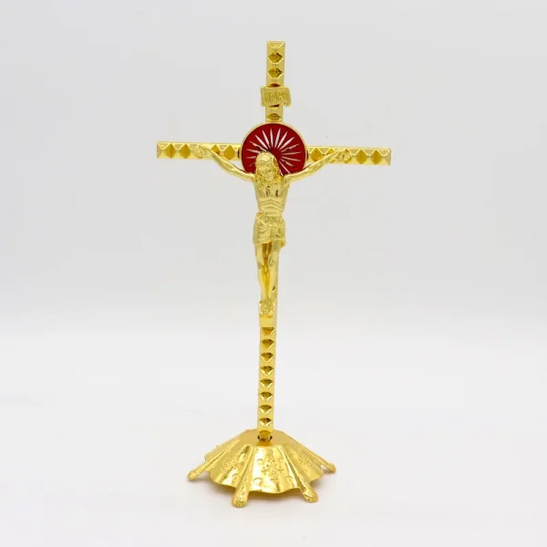Catholic Crucifix Retro Metal Craft Angel Figurine Engraved Ornaments for Home Office Decoration Retail Spot Supply Whol