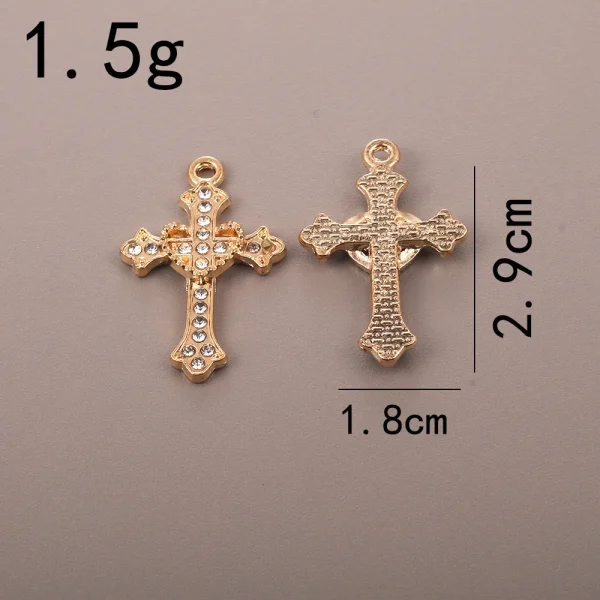 Simple Fashion Cross Alloy Inlaid Diamond Small Pendant DIY Bamboo Chain Sporty Unisex Necklace & Bracelet Accessori