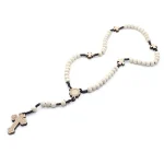 Wholesale Religious Log Handmade Cross Jesus Pendant 8mm Wooden Beads Rosary Necklace Baptism Catholic Gift - Image 6