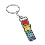 Cartoon Keychains I love Jesus Pendant Exquisite Cute Metal Design for Car Bag Digital Photo Keychain - Image 5