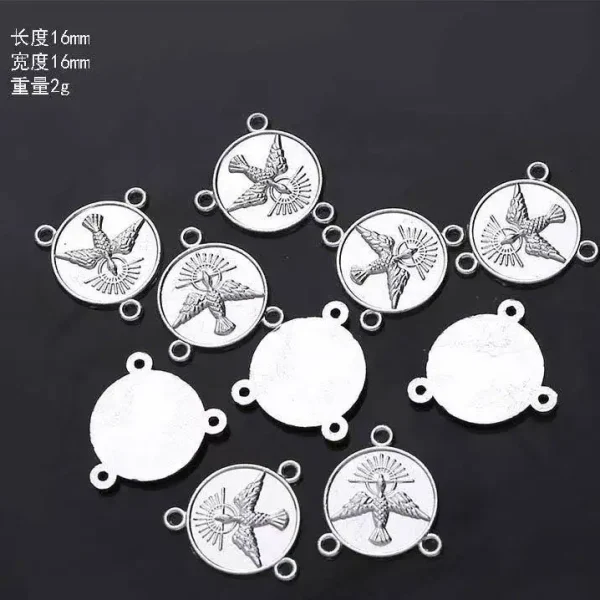 Mecrt Catholic Jewelry Accessories Virgin Mary Triangle Connector Charms Cross Pendant Raft Alloy Jewelry Necklace Ankle