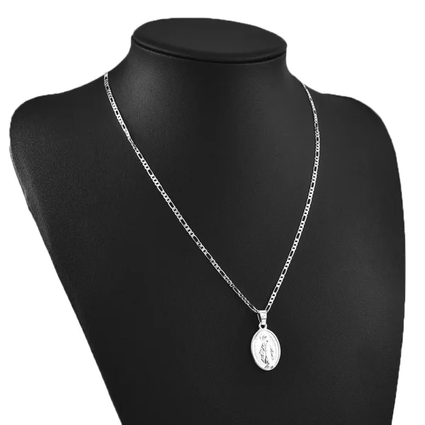 Europe and America Cross Pendant Necklace Lady Mary Pendant Necklace Vintage Necklace with Alloy Collar