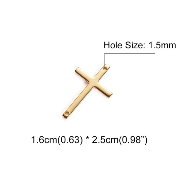 Stainless Steel Mini Size Solid Polished Cross Pendant Religious Cross Charms for Necklace Earring Bracelet Jewelry Maki
