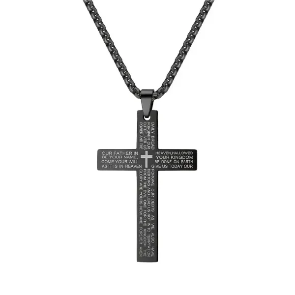 Mecrt Stainless Steel Cross Pendant Necklace for Men and Women Gold Plated for Gift Wholesale Jewelry