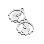 Mecrt Children's Virgin Mary Hollow Stainless Steel Charm Catholicism Pendant Religious Decoration - Image 3
