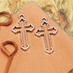 Christian Cross Catholic Hollow Three-dimensional Alloy Pendant 38*22MM Cross Pendant DIY Jewelry Necklace Accessories - Image 6