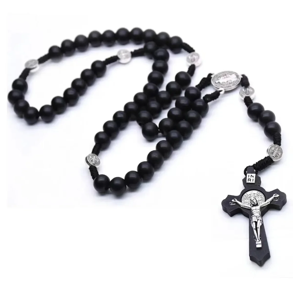 Religious Catholic Rosary Wood Beads Virgin Mary Decade Crucifix Devotional Gift Cross Handmade Jesus Pendant Rosaries Jewelry - Image 3