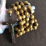Wood Beads Decoration Hanging Wall Rosary Beads Over-sized Cross Church Wooden Beads Rosary Necklace Wall Rosary - Image 4