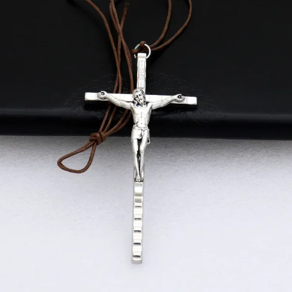 Catholic Cross of Jesus Fashion Jewelry Pendants and Accessories Vintage Plain DIY Braided Necklace Religious Alloy