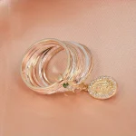 Copper Micro-inlaid Our Lady of Guadalupe Retro Jewelry Skin-friendly Non-fading Colored Zircon Decorative Stacked Ring - Image 3