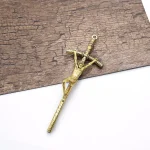 Mecrt 14*5cm Jesus Crucifix Christian Silver Gold Zinc Alloy Catholics Holding Plated Cross Christian Gifts - Image 5