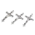 2.4*4.5cm Jesus Religious Necklace Keychain Accessories Silver Black Cross - Image 2