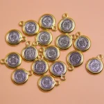 1.6*1.3cm Religious Gold and Silver Alloy St Benedict Medal - Image 2