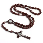 Mecrt Catholic Rosary Prayer Beads Acrylic 8*10mm Elliptical Bead Religious Necklace Jewelry Christianity Easter Church Gift