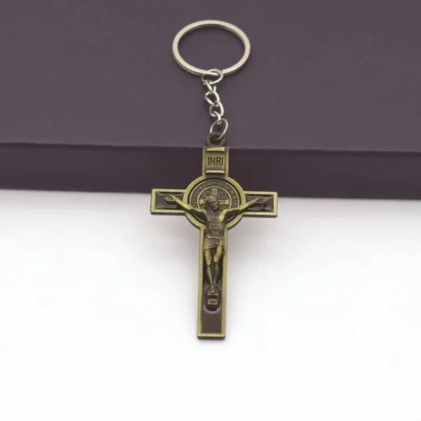 Catholic Christian Jesus Key Ring Car Keychains Women Men Gift Charms Handbag Pendant Cross KeyChains