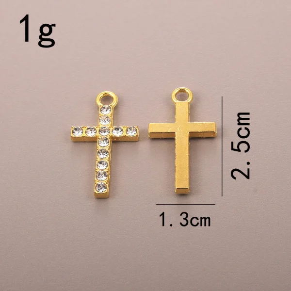 Simple Fashion Cross Alloy Inlaid Diamond Small Pendant DIY Bamboo Chain Sporty Unisex Necklace & Bracelet Accessori