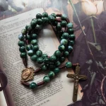 Modern Plastic Beads Imitating Stones Rosary Handcrafted Rosario Zinc Alloy Catholic Rosary Beads Cross Pendant Necklace - Image 4