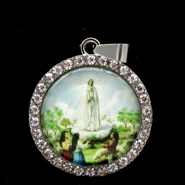 Zinc Alloy Catholic Saint Charm Pendant for Religious Round Jesus Angel Madonna Pendant