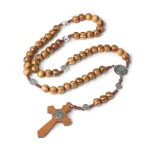 Catholic Rosary Beads Vintage Rosary Cross Wood 3Colors 10mm Religious Handmade Pendant Jesus Gifts Wholesale - Image 6