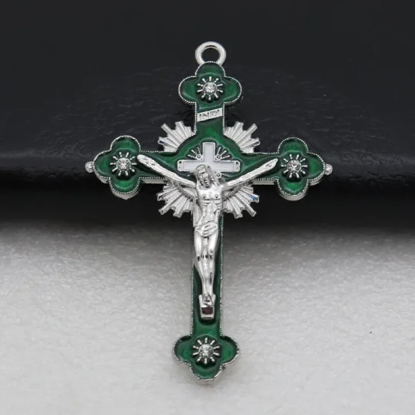 Metal Cross Crucifixes Christ Jesus Religious Catholic Cross Gift 5.5*3.5cm Multiple Colors Jewelry Pendants Wholesale