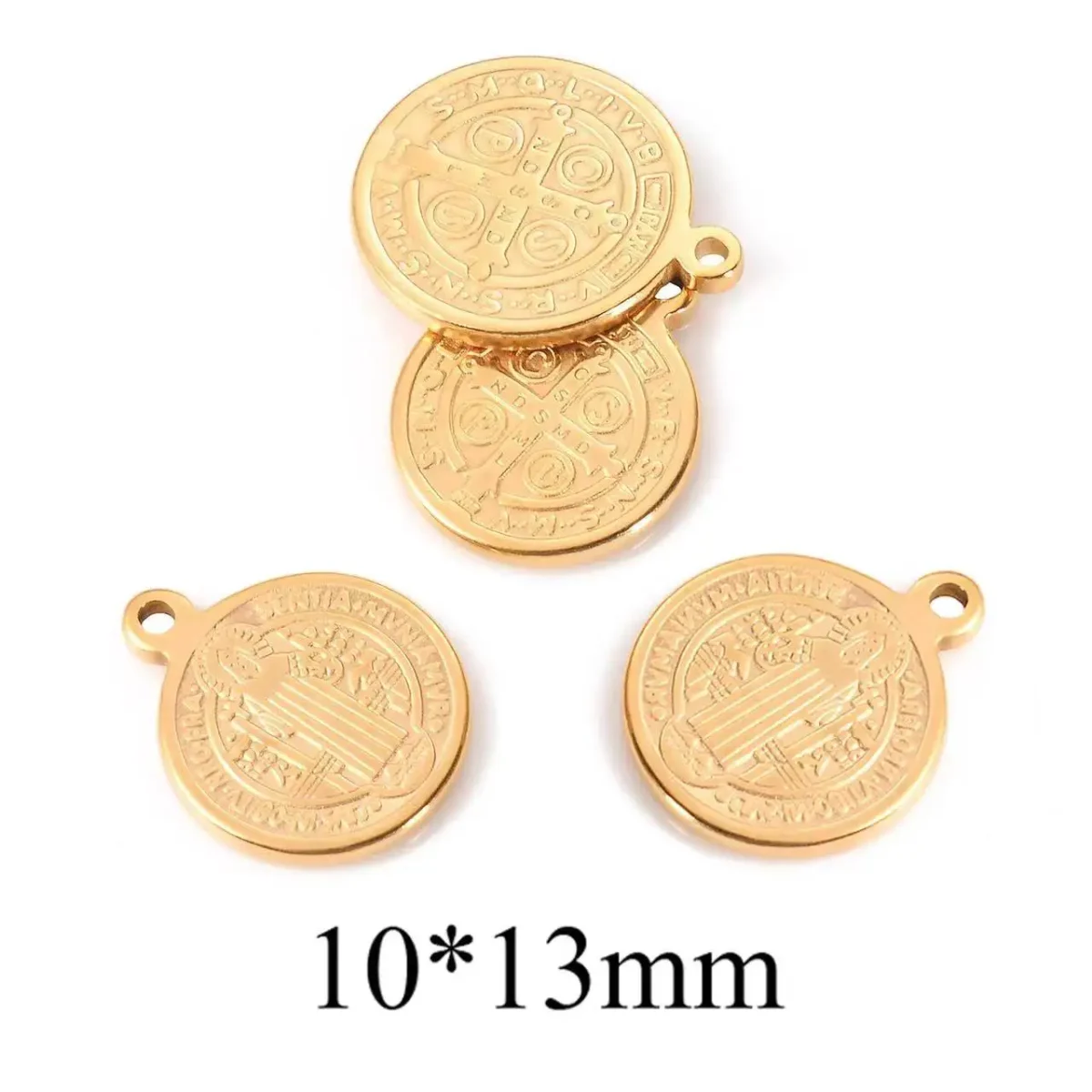 Stainless Steel Round Crosses Jesus Pendants DIY Necklace Bracelet Earring Keychain Jewelry Making Accessories - Image 3