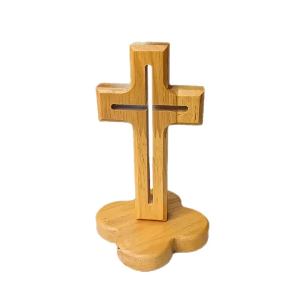 Catholic Wood Cross Crafts Christian Ornaments Solid Wooden Simple Home Office Log WoodCarving Wholesale of Church Praye
