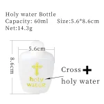 Religious Supplies Plastic Cross Easter Inner Plug PE Holy Water Bottle 60ml Baptism Ceremony Supplies Polypropylene Crafts - Image 6