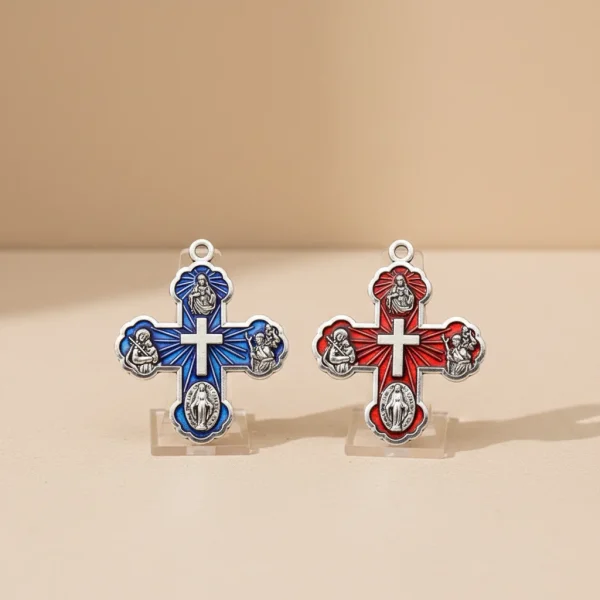 Retro Electroplated Metal Enamel Jewelry Pendant Pendant Accessories Rosary Five-in-one Necklace