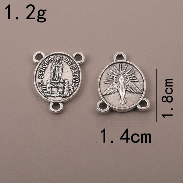 Catholic Jewelry Accessories Pendant DIY Zinc Alloy Bamboo Chain Religious Triangle Rosary Connector Wholesale