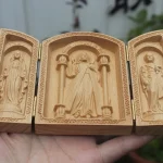 Mecrt Hot Sale Mass Church Liturgical Articles Joseph Holy Family Three Like Beech Flat Three Open Wooden Box Gifts - Image 3