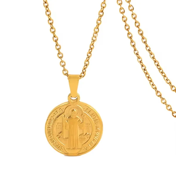 European and American Fashion Religion Stainless Steel Priest Necklace Medal Pendant Necklace Ornament